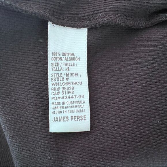 JAMES PERSE V-neck Ribbed Long Dress In Black Size 4 - Picture 8 of 8